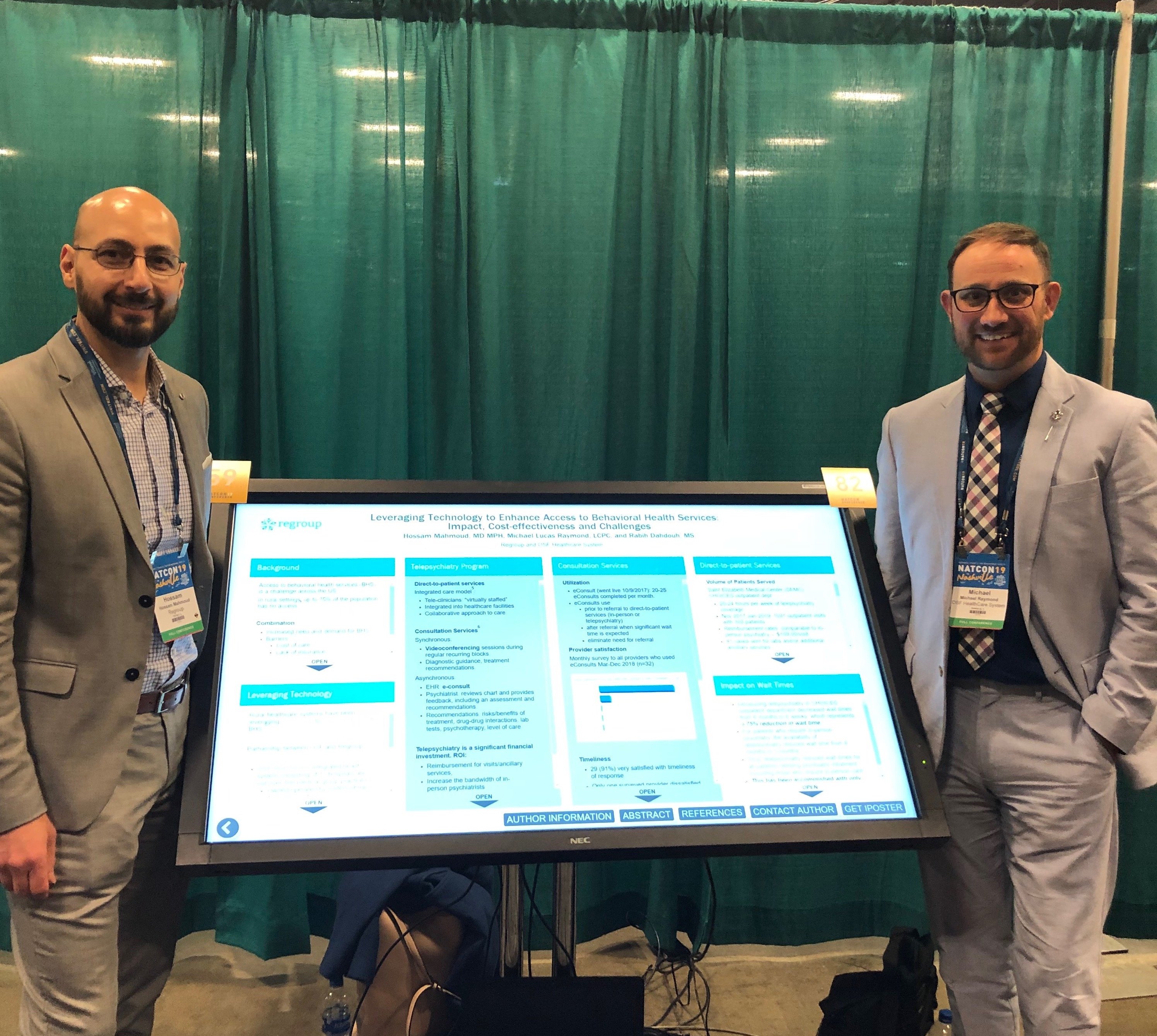 Luke Raymond of OSF Healthcare and Dr Hossam Mahmoud of Regroup Telehealth and Telepsychiatry at NatCon 19